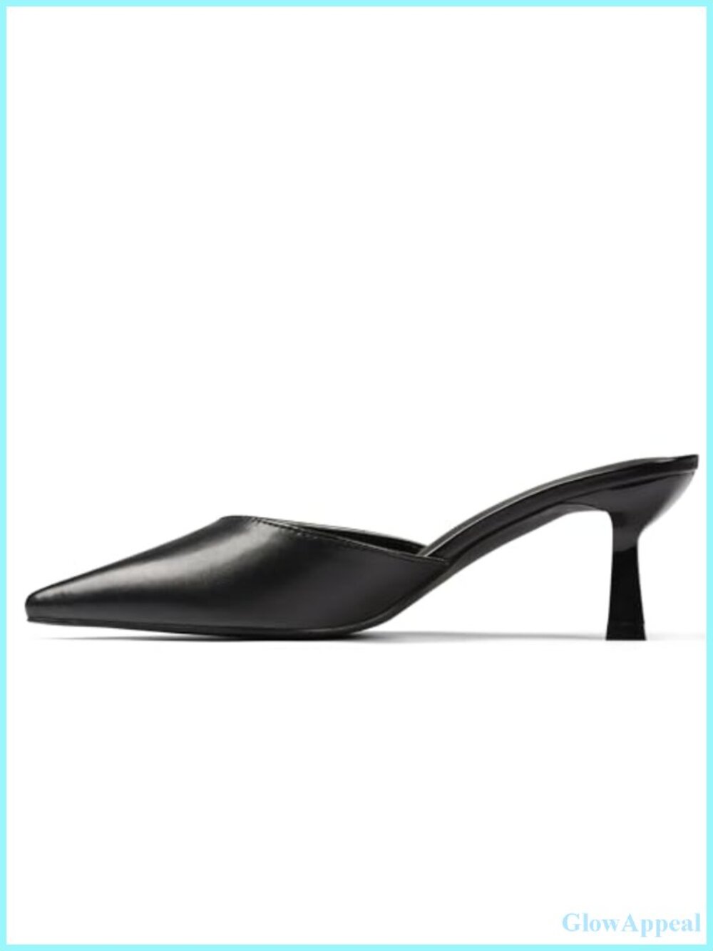 Black Kitten Heels for Women Pointed Toe Stiletto Mules Slip On Slingback Dress